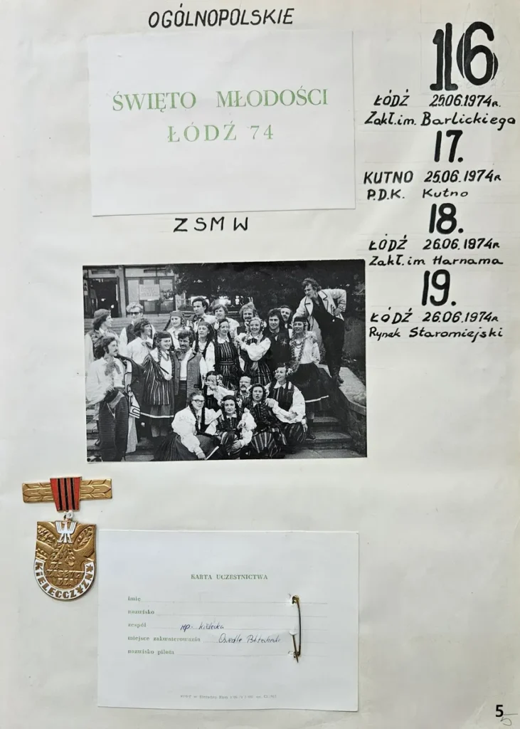 1974 1 5 ogolnopol swieto mlodosci lodz i medal zasluzny dla kielecczyzny