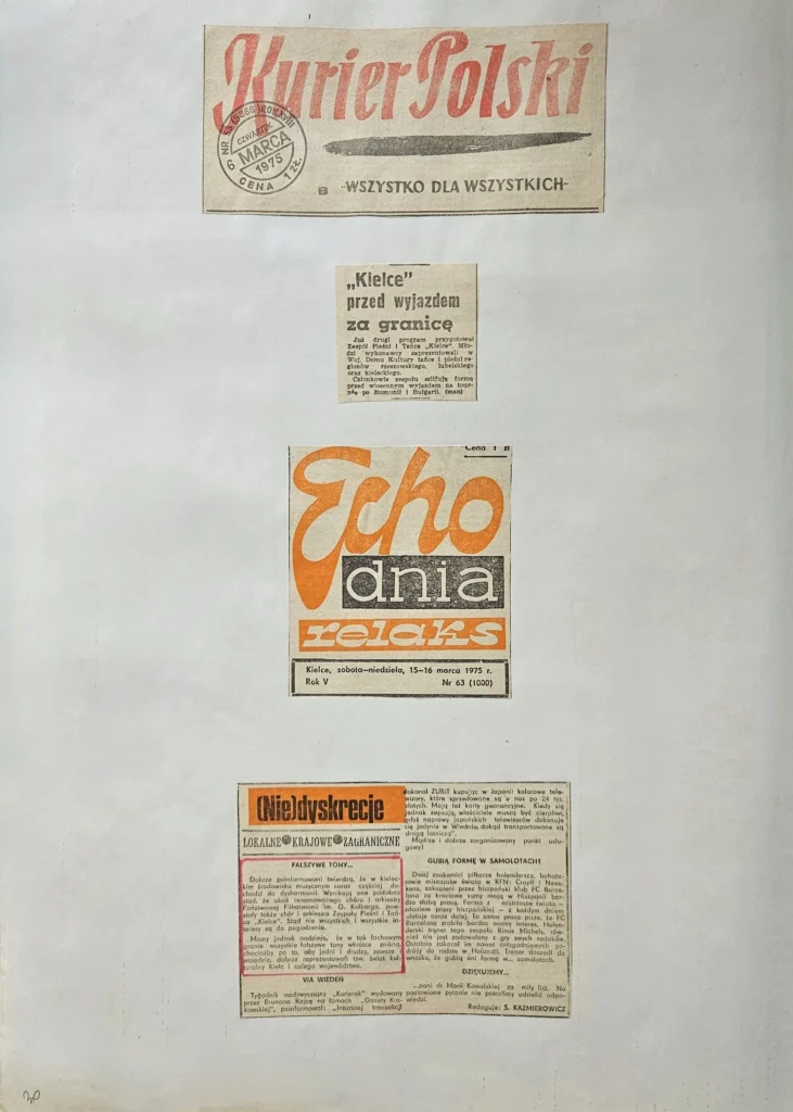 1975 1 20 kieleckie srodowisko przed wyjazdem do rumunii i bulgarii