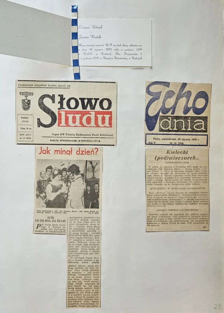 1975 1 23 lucyna klusek janusz brelski slub