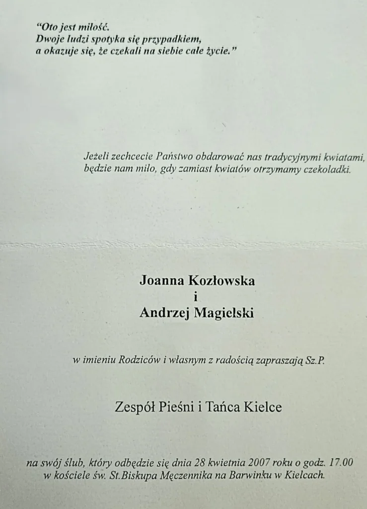 2006 7 40 slub zaproszenie